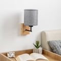 Brilagi - Wandleuchte NUBILA WOOD 1xE27/25W/230V Eiche/grau