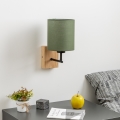 Brilagi - Wandleuchte NUBILA WOOD 1xE27/25W/230V Eiche/grün