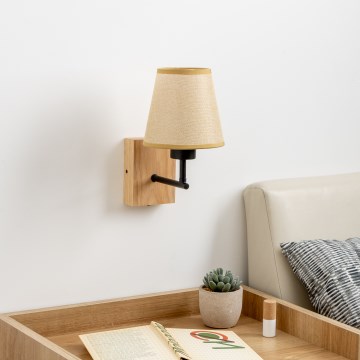 Brilagi - Wandleuchte NUBILA WOOD 1xE27/25W/230V Eiche/hellbraun