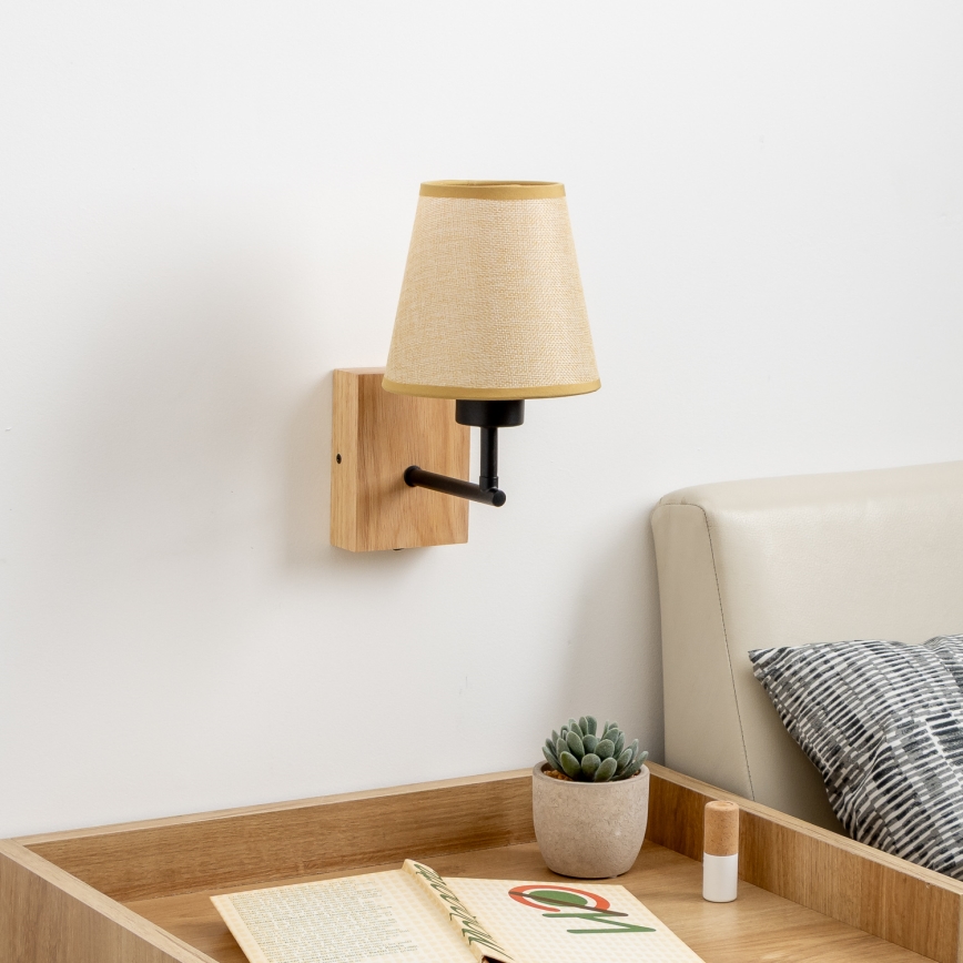 Brilagi - Wandleuchte NUBILA WOOD 1xE27/25W/230V Eiche/hellbraun