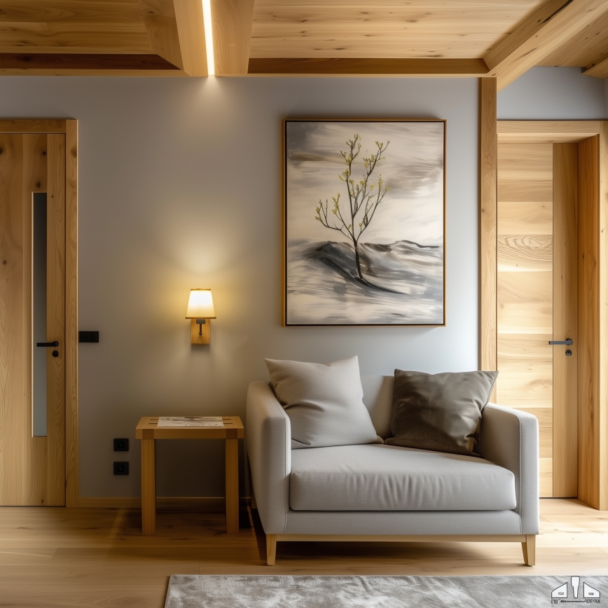 Brilagi - Wandleuchte NUBILA WOOD 1xE27/25W/230V Eiche/hellbraun