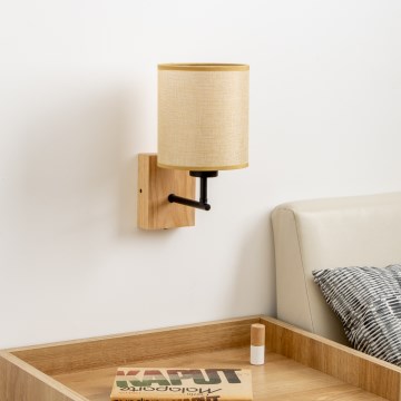 Brilagi - Wandleuchte NUBILA WOOD 1xE27/25W/230V Eiche/hellbraun