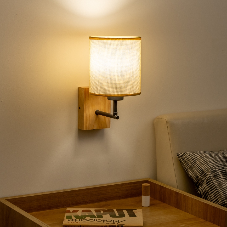 Brilagi - Wandleuchte NUBILA WOOD 1xE27/25W/230V Eiche/hellbraun