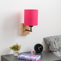 Brilagi - Wandleuchte NUBILA WOOD 1xE27/25W/230V Eiche/pink