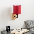 Brilagi - Wandleuchte NUBILA WOOD 1xE27/25W/230V Eiche/Pompejanisch rot