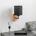 Brilagi - Wandleuchte NUBILA WOOD 1xE27/25W/230V Eiche/schwarz