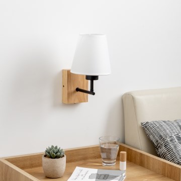 Brilagi - Wandleuchte NUBILA WOOD 1xE27/25W/230V Eiche/weiß
