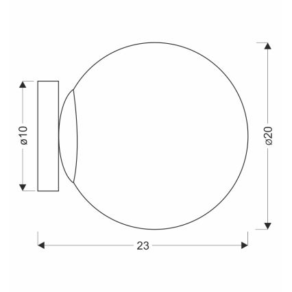 BRILAGI - Wandleuchte POLOS 1xE27/40W/230V Ø 20 cm schwarz