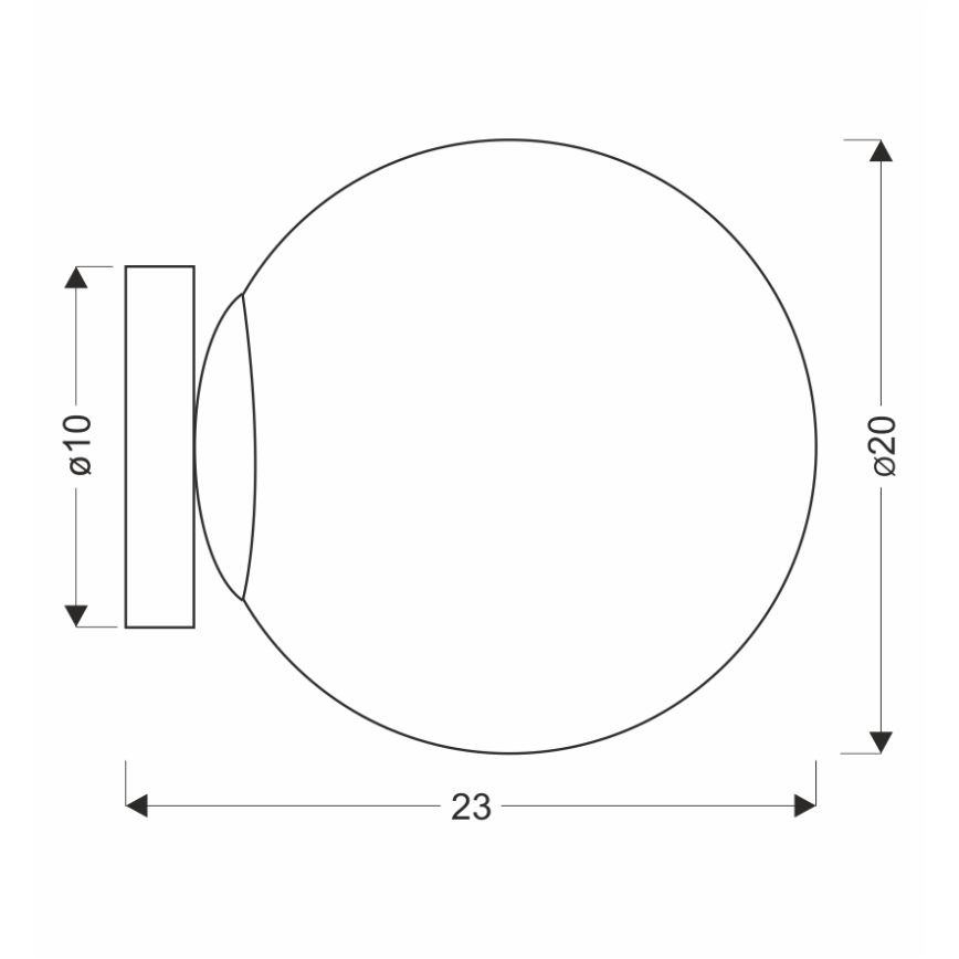 BRILAGI - Wandleuchte POLOS 1xE27/40W/230V Ø 20 cm schwarz