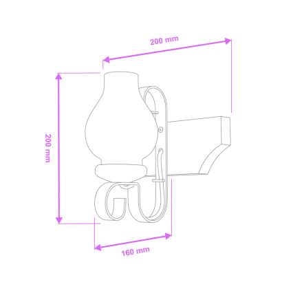 Brilagi - Wandleuchte QUEEN 1xE14/40W/230V Buche
