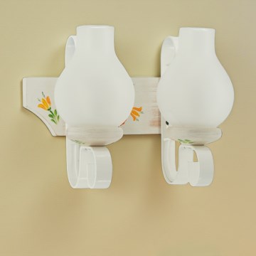 Brilagi - Wandleuchte QUEEN 2xE14/40W/230V Buche/cremefarben