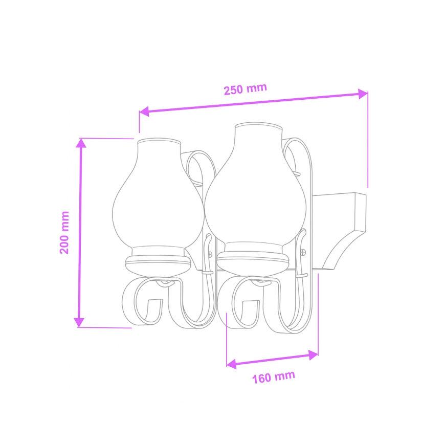 Brilagi - Wandleuchte QUEEN 2xE14/40W/230V Buche