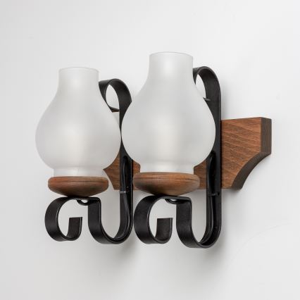 Brilagi - Wandleuchte QUEEN 2xE14/40W/230V Buche/Walnuss