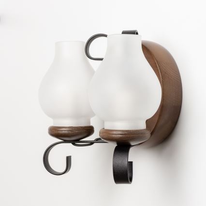 Brilagi - Wandleuchte ROATA APLICA 2xE14/40W/230V Buche/Walnuss