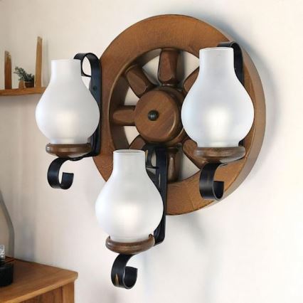 Brilagi - Wandleuchte ROATA APLICA 3xE14/40W/230V Buche/Walnuss