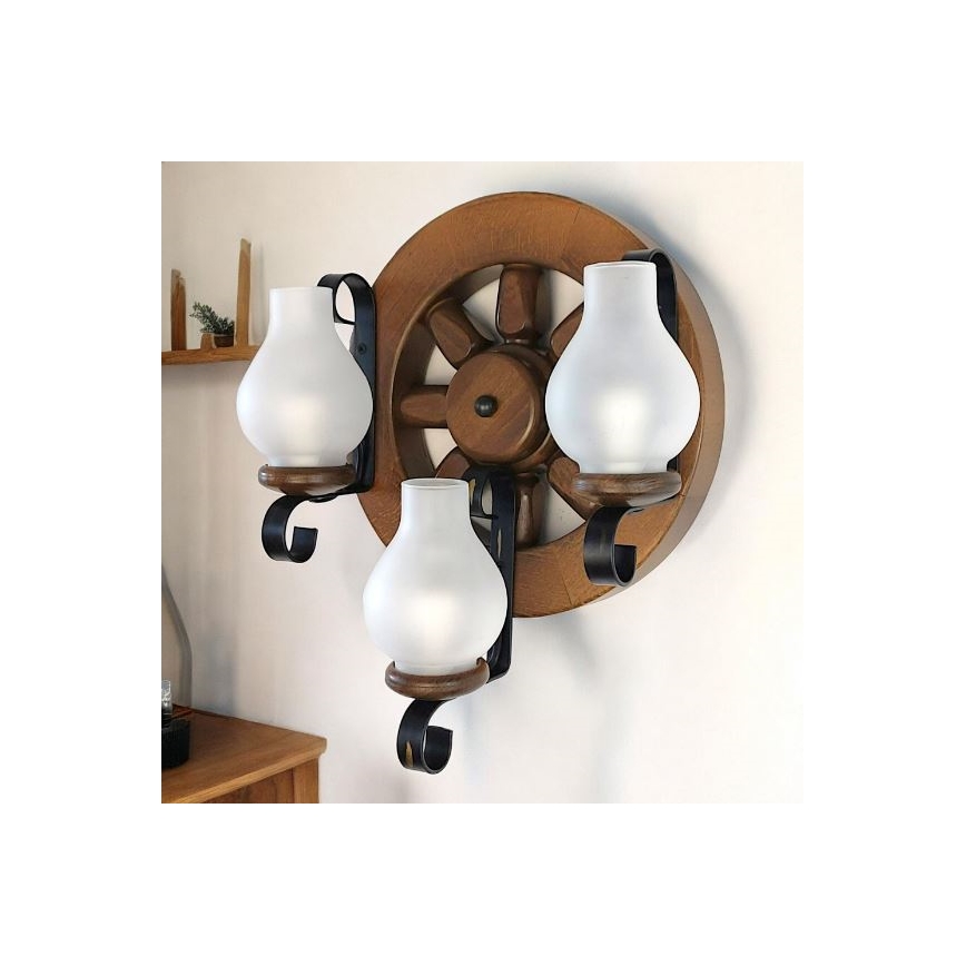 Brilagi - Wandleuchte ROATA APLICA 3xE14/40W/230V Buche/Walnuss