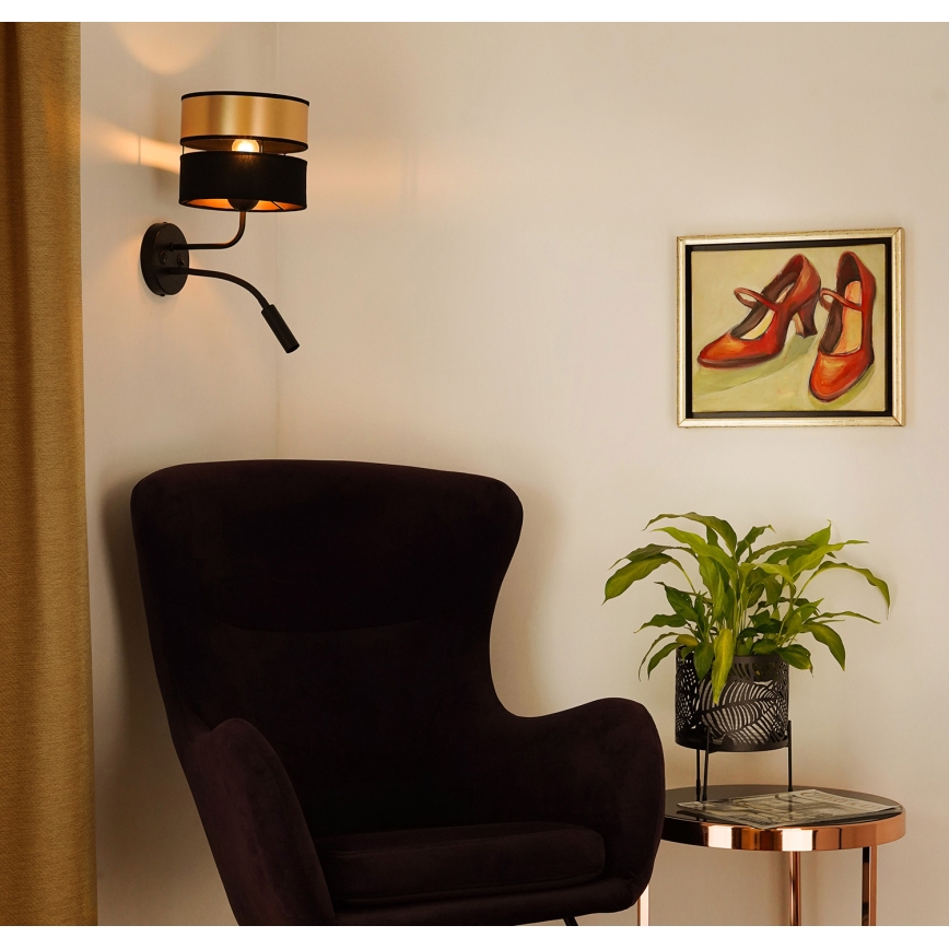 Brilagi - Wandleuchte ROYAL 1xE27/15W/230V + 1xG9/3W schwarz/golden