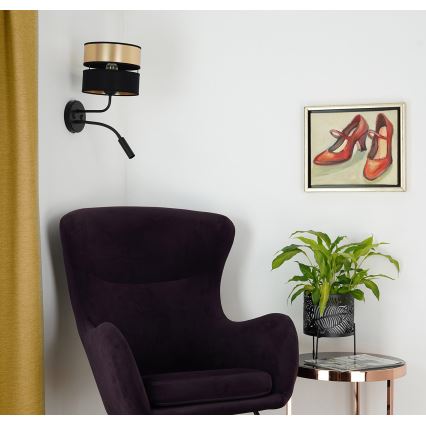 Brilagi - Wandleuchte ROYAL 1xE27/15W/230V + 1xG9/3W schwarz/golden