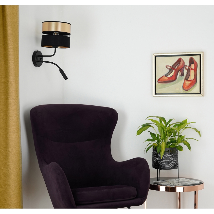Brilagi - Wandleuchte ROYAL 1xE27/15W/230V + 1xG9/3W schwarz/golden