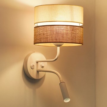 Brilagi - Wandleuchte ROYAL YUTE 1xE27/15W/230V + 1xG9/6W beige/cremefarben/weiß