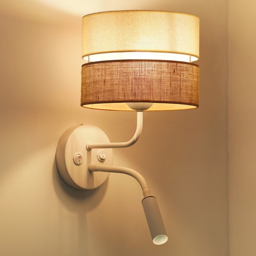 Brilagi - Wandleuchte ROYAL YUTE 1xE27/15W/230V + 1xG9/6W beige/cremefarben/weiß