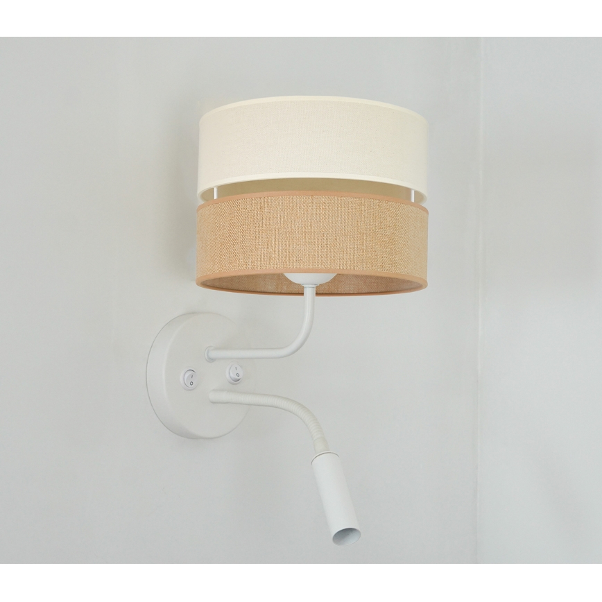 Brilagi - Wandleuchte ROYAL YUTE 1xE27/15W/230V + 1xG9/6W beige/cremefarben/weiß