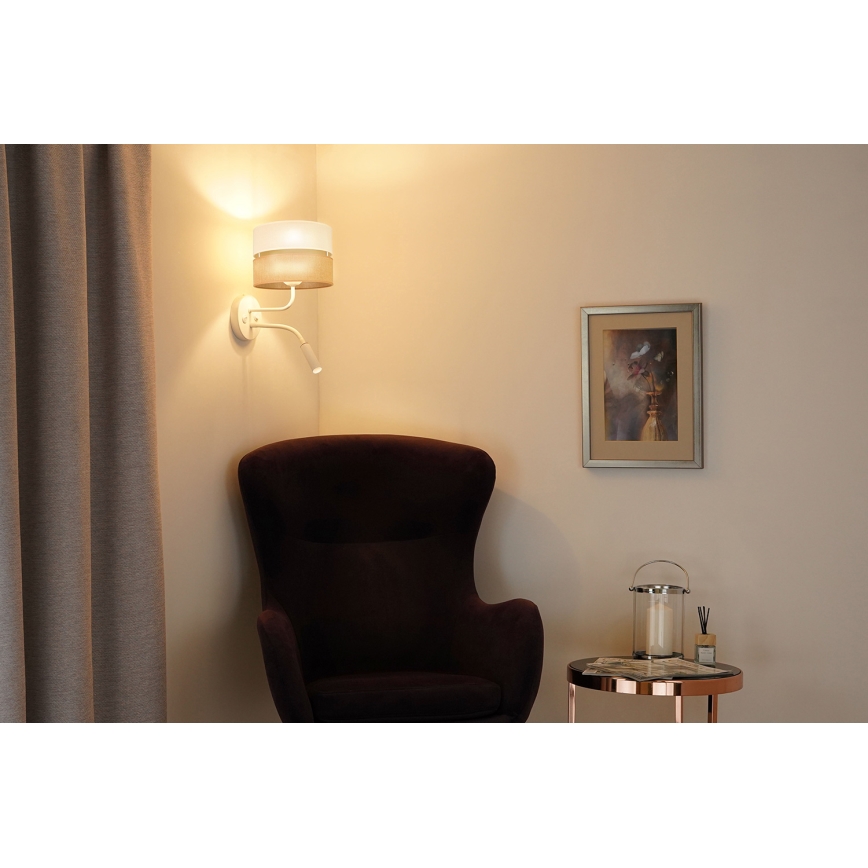 Brilagi - Wandleuchte ROYAL YUTE 1xE27/15W/230V + 1xG9/6W beige/cremefarben/weiß