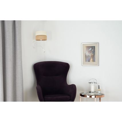 Brilagi - Wandleuchte ROYAL YUTE 1xE27/15W/230V + 1xG9/6W beige/cremefarben/weiß