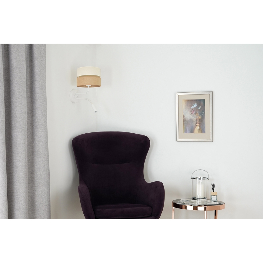 Brilagi - Wandleuchte ROYAL YUTE 1xE27/15W/230V + 1xG9/6W beige/cremefarben/weiß