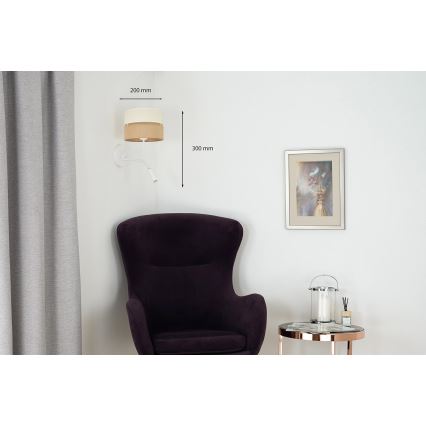 Brilagi - Wandleuchte ROYAL YUTE 1xE27/15W/230V + 1xG9/6W beige/cremefarben/weiß