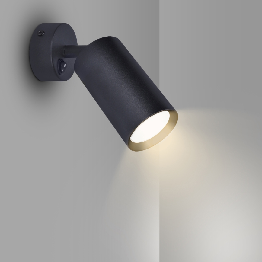 BRILAGI - Wandstrahler SELE mit Schalter, 1xGU10/30W/230V, schwarz