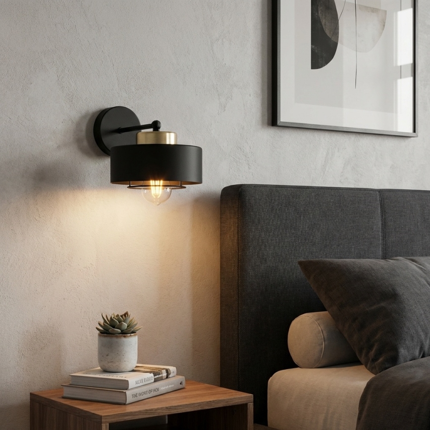 Brilagi - Wandleuchte SPRING 1xE27/60W/230V schwarz/gold