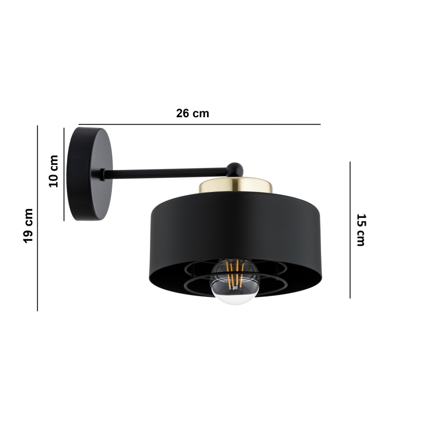 Brilagi - Wandleuchte SPRING 1xE27/60W/230V schwarz/gold