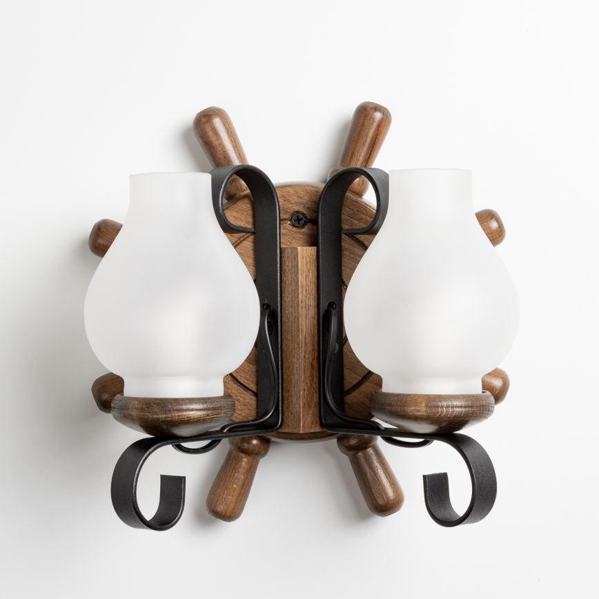 Brilagi - Wandleuchte TIMONA 2xE14/40W/230V Buche/Walnuss