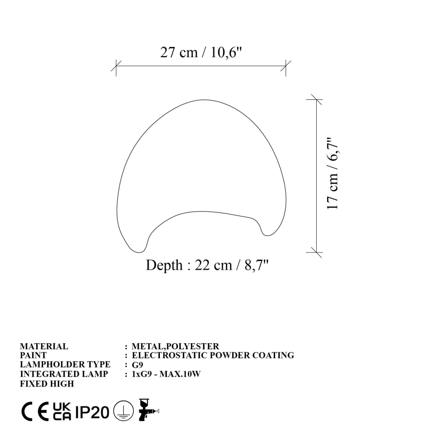 Brilagi - Wandleuchte WABI SABI 1xG9/8W/230V weiß