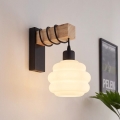 BRILAGI - Wandleuchte WOOD GLASS 1xE27/60W/230V Kiefer/Schwarz/Weiß