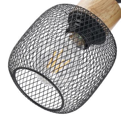 Brilagi - Wandspot BASKLITE 1xE27/15W/230V Kautschukholz/schwarz