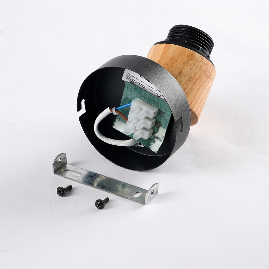 Brilagi - Wandspot BASKLITE 1xE27/15W/230V Kautschukholz/schwarz