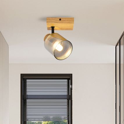 Brilagi - Wandspot HYGGE 1xE14/15W/230V Holz/rauchfarben