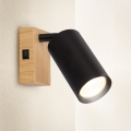 Brilagi - Wandspot mit Schalter SELE 1xGU10/30W/230V schwarz/Eichen-Dekor