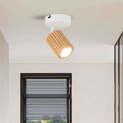 Brilagi - Wandspot MODERN WOOD 1xGU10/8W/230V Gummibaum/weiß