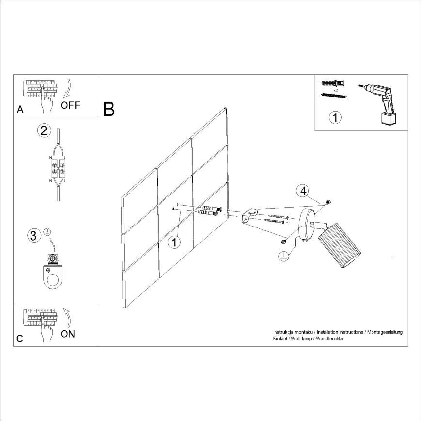 Brilagi - Wandstrahler CRESTO 1xGU10/10W/230V weiß