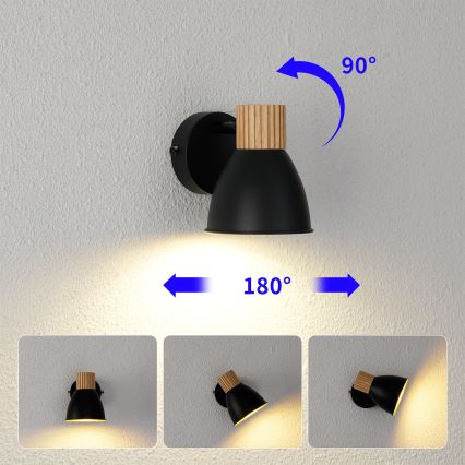 Brilagi - Wandstrahler ODENSE 1xE14/10W/230V Holz/Schwarz