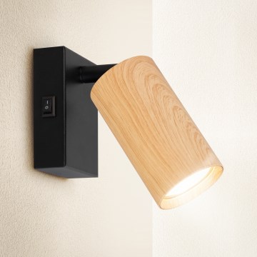Brilagi - Wandstrahler SELE 1xGU10/30W/230V schwarz/Eichendekor