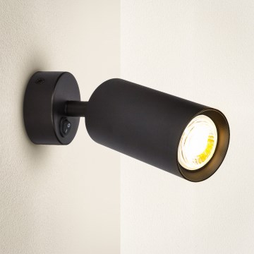 Brilagi - Wandstrahler SELE mit Schalter, 1xGU10/30W/230V, schwarz
