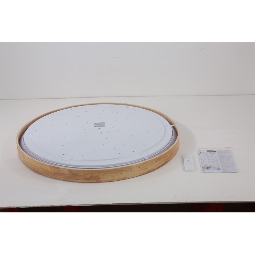 Brilagi - WOODROUND LED/70W/230V 3000–6000K Ø 80 cm Holz-Deckenleuchte, dimmbar, CRI 90 + Fernbedienung
