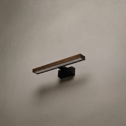 Brilagi - LED-Badspiegelbeleuchtung 3-in-1 WOODY MIRROR LED/8W/230V 40 cm IP44 schwarz/Eiche-Nussbaum