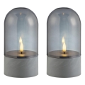 Brilliant - 2er-Set LED-Kerzen ILLUSION LED/2xAA IP44 grau/rauchschwarz