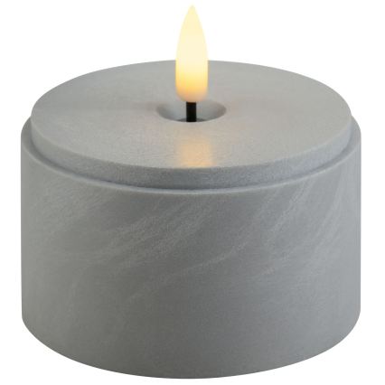 Brilliant - 2er-Set LED-Kerzen ILLUSION LED/2xAA IP44 grau/rauchschwarz