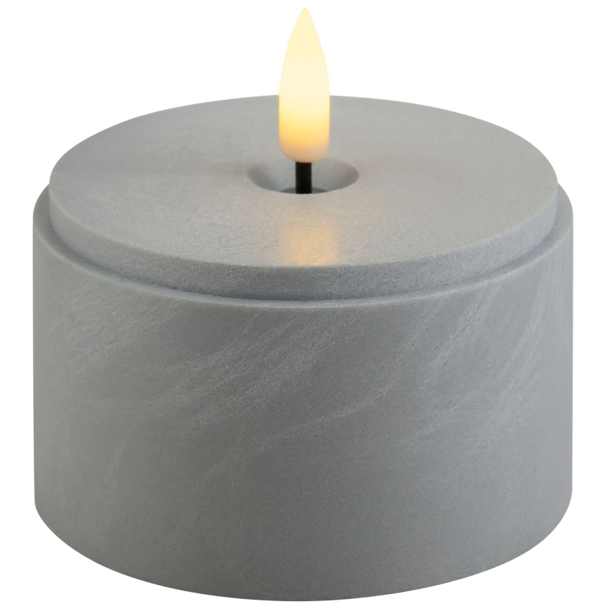Brilliant - 2er-Set LED-Kerzen ILLUSION LED/2xAA IP44 grau/rauchschwarz